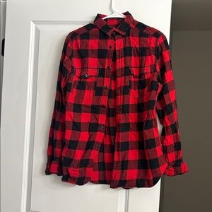 Mossimo Supply Co. Red and Black Plaid Shirt